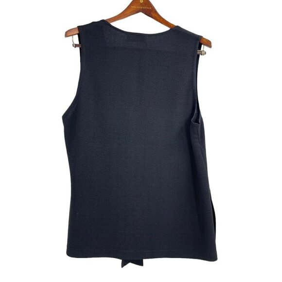 Nicole Studio Black One Button Sleeveless Outer Layer Vest Womens Size Large - Picture 2 of 5